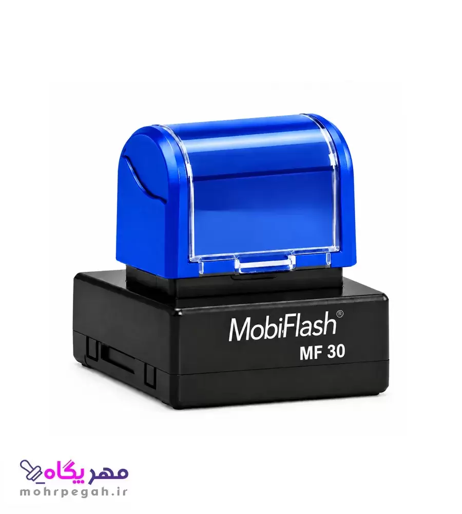 مهر لیزری موبی فلش مدل MF-30 بدنه آبی مهر پگاه
