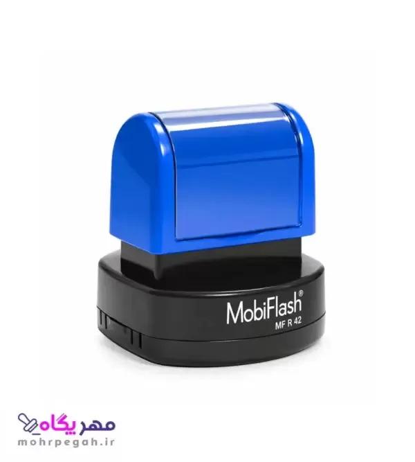 مهر لیزری موبی فلش مدل MF-r42 بدنه آبی مهر پگاه